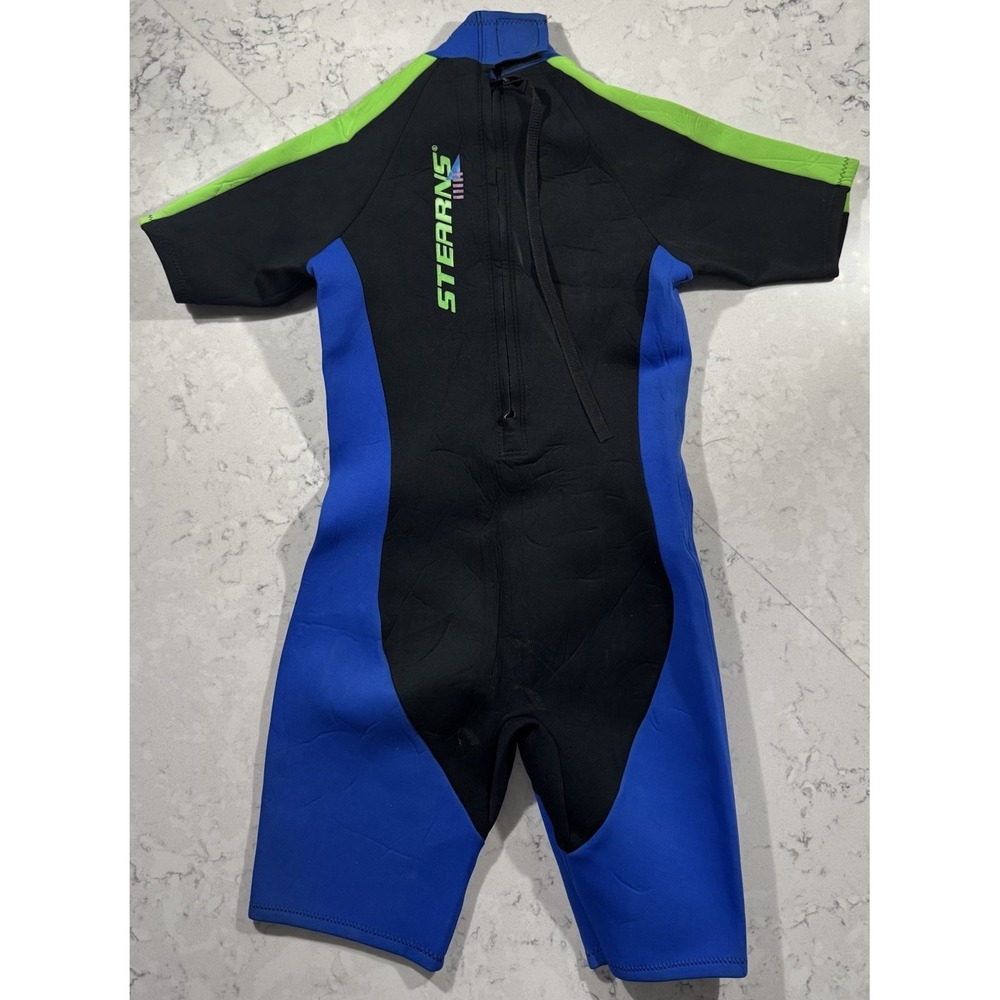 VTG Stearns SQ2 Shorty Wetsuit Mens Large Blue Black Neoprene Spring Suit 90s